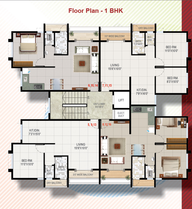 1 Bhk Floor Plan | nashik properties shri ganesha a residential property 1 Bhk Floor Plan | nashik properties shri ganesha a residential property